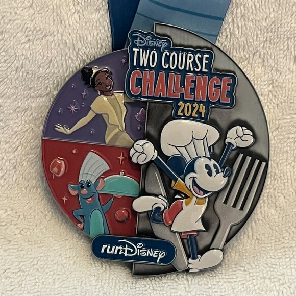 Run Disney 2024 Wine & Dine Two Course Challenge Medal Mickey Remy Tiana - Picture 4 of 6
